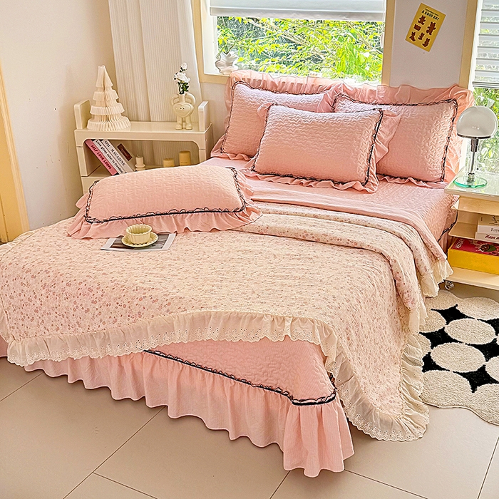 仟网汇 2025新款床盖四件套夏被四件套（活套被套） 桃花诺