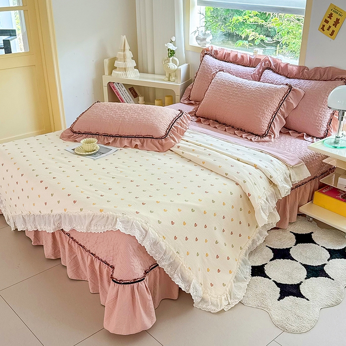 91家纺网 家纺一手货源 找家纺 仟网汇 2025新款床盖四件套夏被四件套（活套被套） 心动