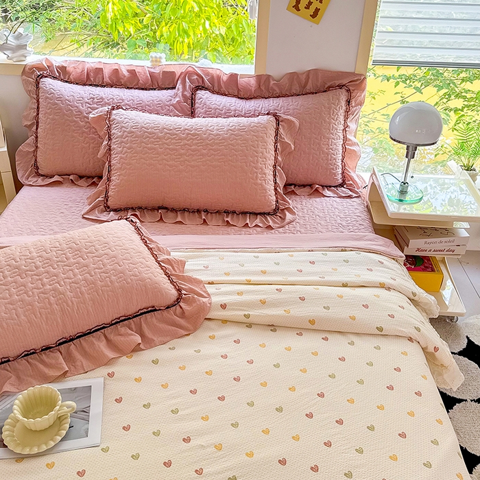 91家纺网 家纺一手货源 找家纺 仟网汇 2025新款床盖四件套夏被四件套（活套被套） 心动