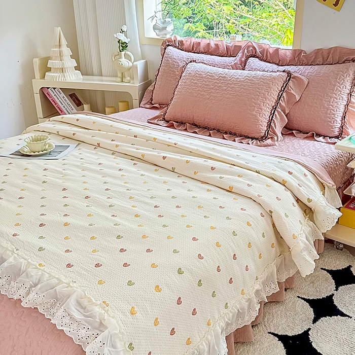 91家纺网 家纺一手货源 找家纺 仟网汇 2025新款床盖四件套夏被四件套（活套被套） 心动