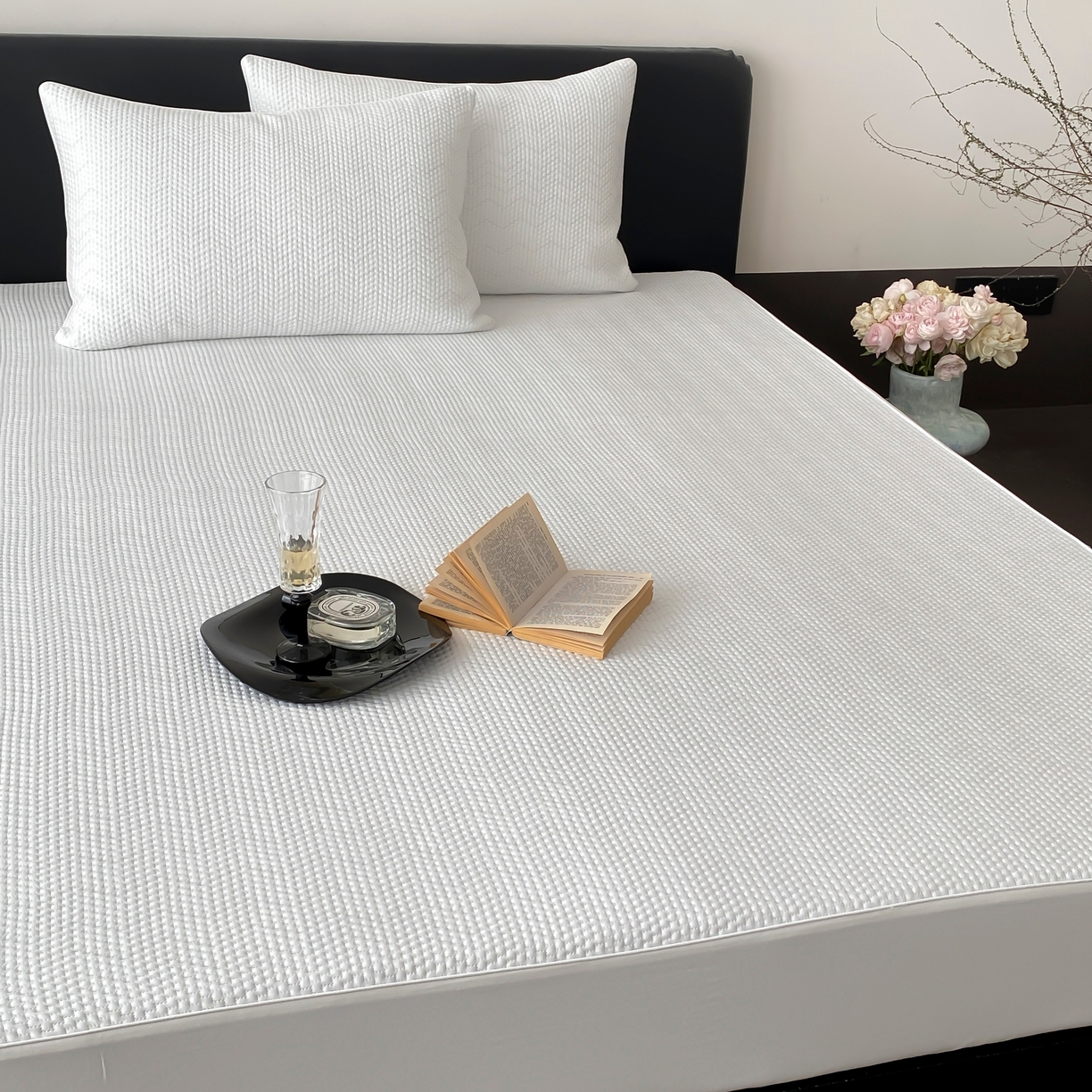 91家纺网 家纺一手货源 找家纺 赫帛 2025春夏新款日本ICE 3D Max进口冷感软凉席空调席 素编-白