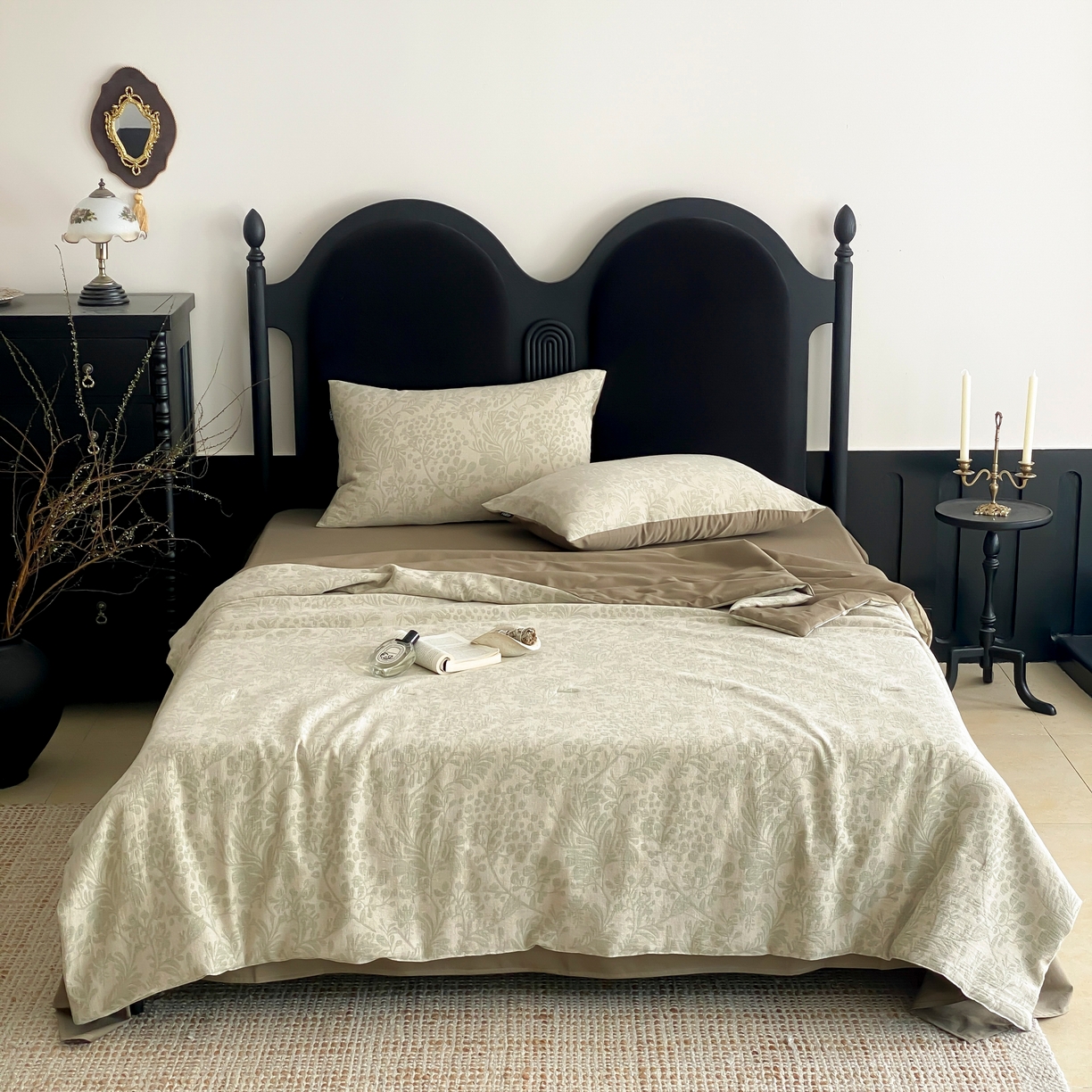 赫帛 2025春夏新款全棉纯棉色织提花数码印花七草夏被夏凉被空调被 七草-绿色夏被