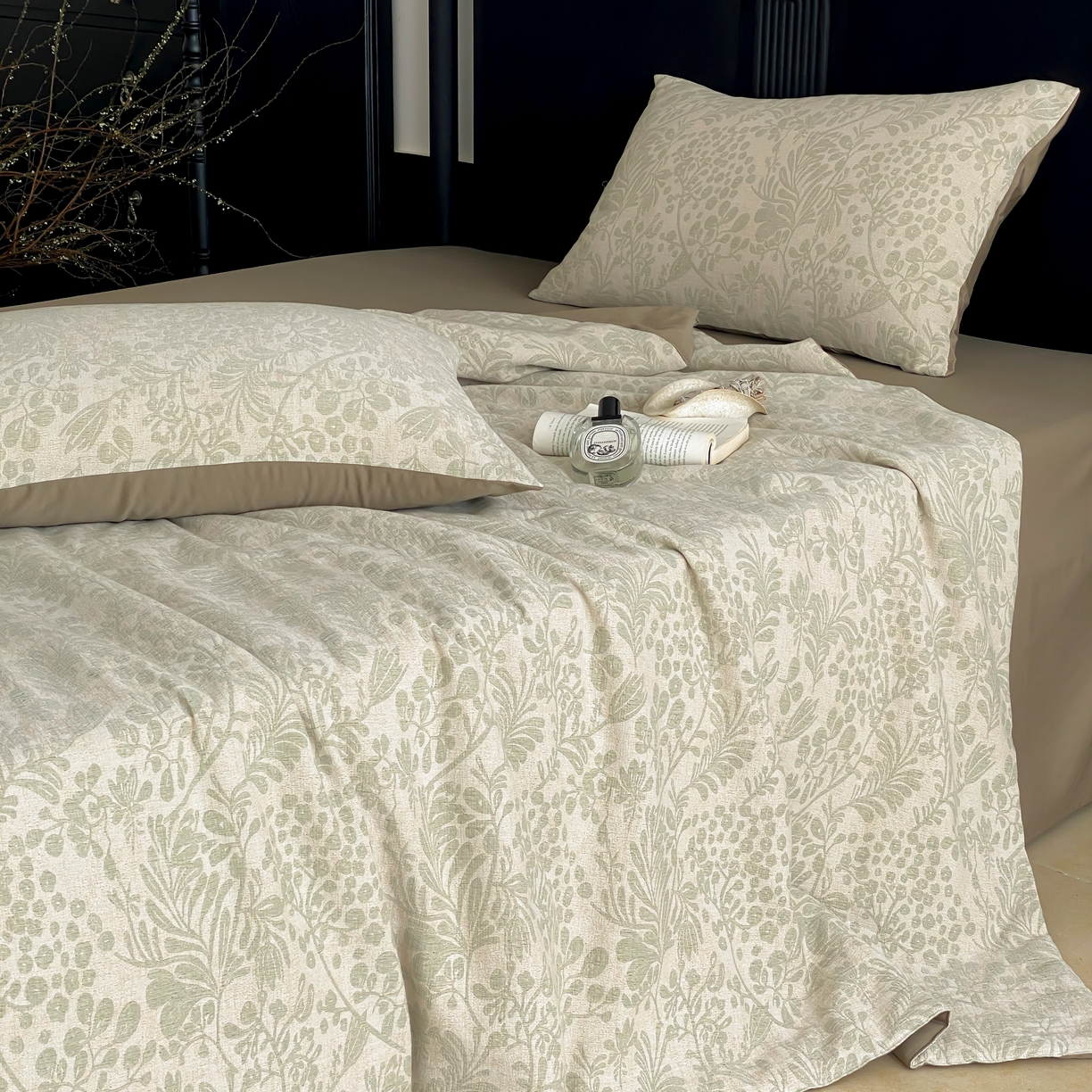 91家纺网 家纺一手货源 找家纺 赫帛 2025春夏新款全棉纯棉色织提花数码印花七草夏被夏凉被空调被 七草-绿色夏被