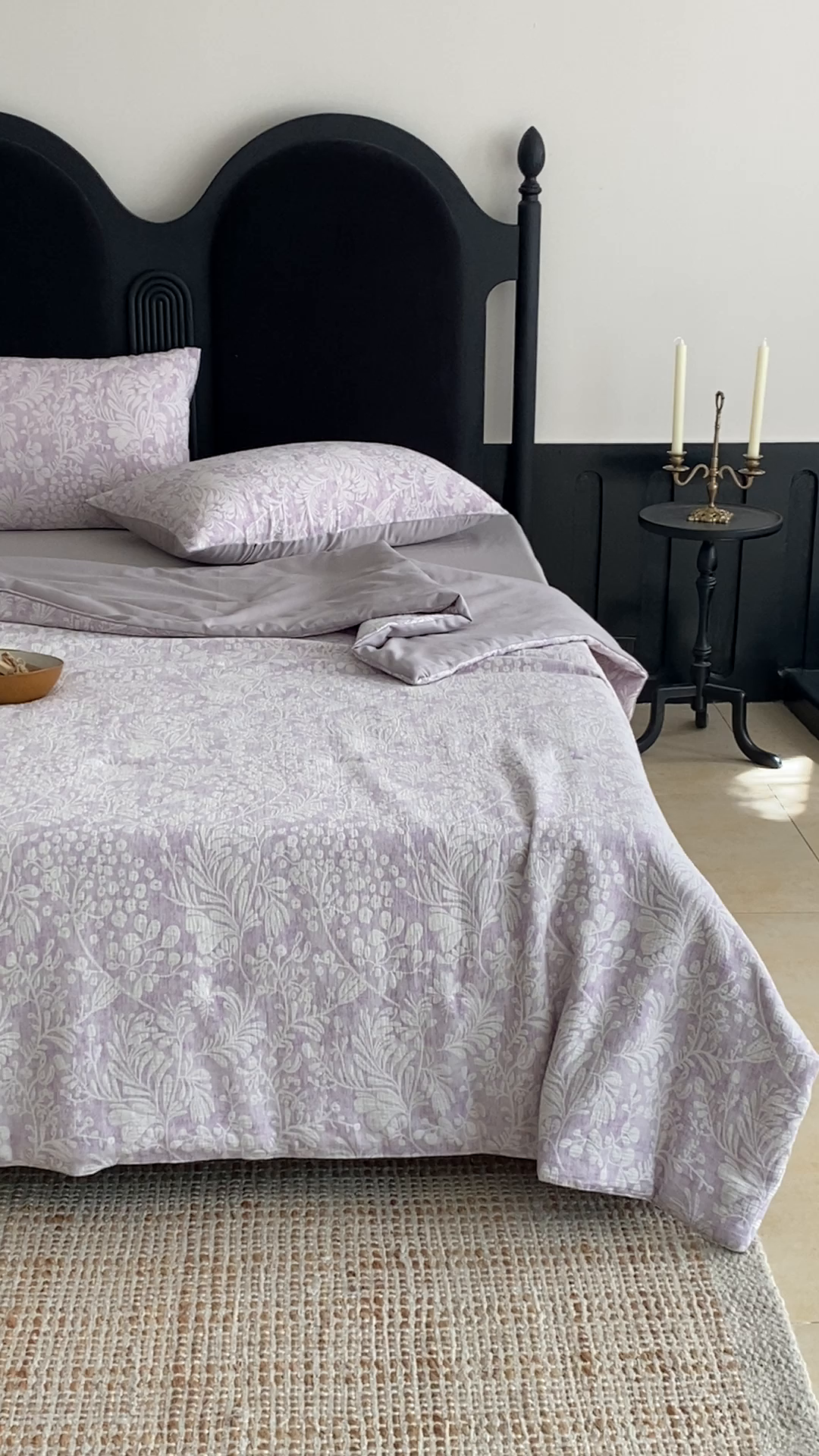 91家纺网 家纺一手货源 找家纺 赫帛 2025春夏新款全棉纯棉色织提花数码印花七草夏被夏凉被空调被 七草-紫色夏被