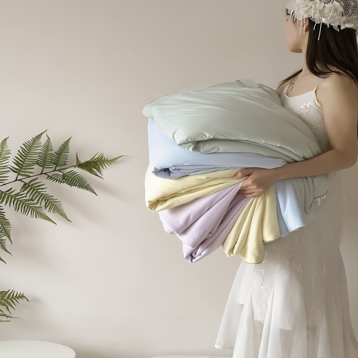 91家纺网 家纺一手货源 找家纺 （总）赫帛 2025春夏新款冰屿双境数码印花夏被夏凉被空调被单夏被