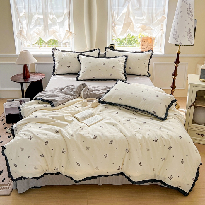 91家纺网 家纺一手货源 找家纺 仟网汇 2025新款赫本风四件套 赫本风-蝴蝶梦