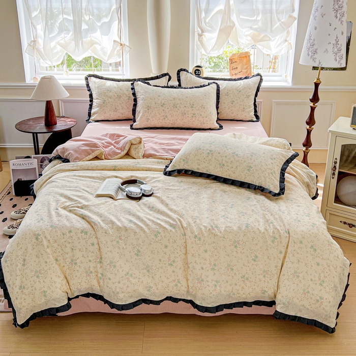 91家纺网 家纺一手货源 找家纺 仟网汇 2025新款赫本风四件套 赫本风-花知晓