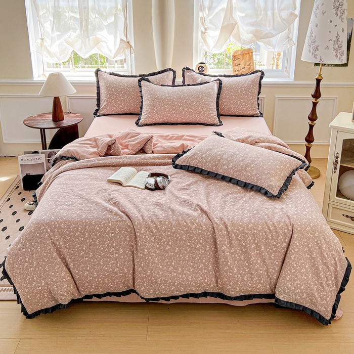 91家纺网 家纺一手货源 找家纺 仟网汇 2025新款赫本风四件套 赫本风-山野栀子