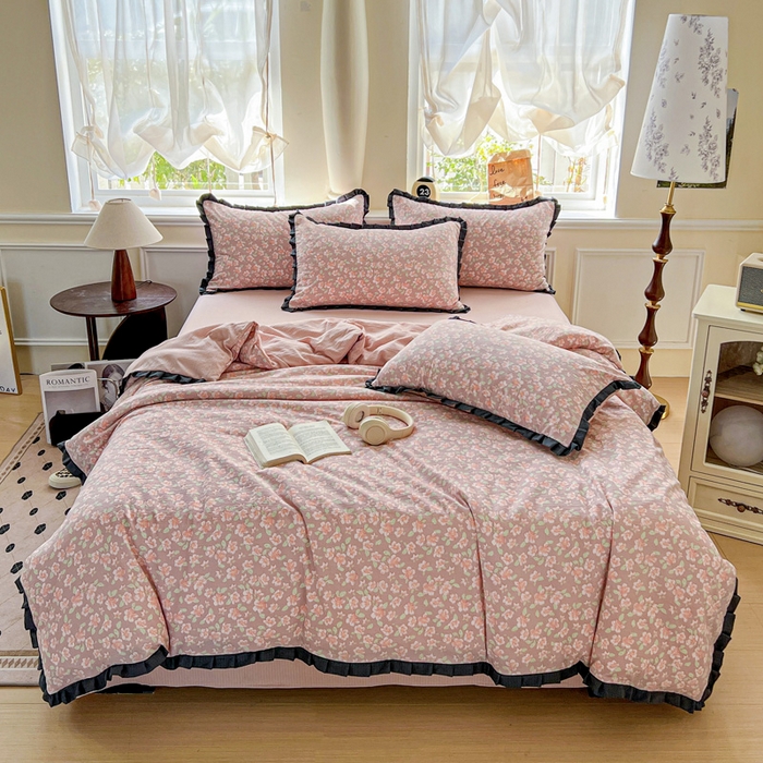 仟网汇 2025新款赫本风四件套 赫本风-春风里红