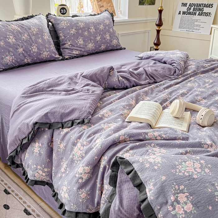 91家纺网 家纺一手货源 找家纺 仟网汇 2025新款赫本风四件套 赫本风-豆蔻