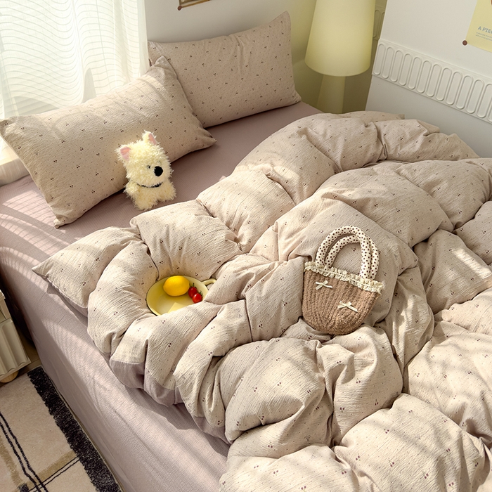 91家纺网 家纺一手货源 找家纺 竹合家纺 2025新品云感皱皱四件套跑量款小清新四件套