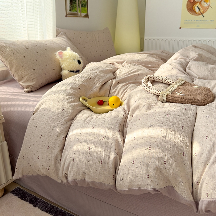 91家纺网 家纺一手货源 找家纺 竹合家纺 2025新品云感皱皱四件套跑量款小清新四件套