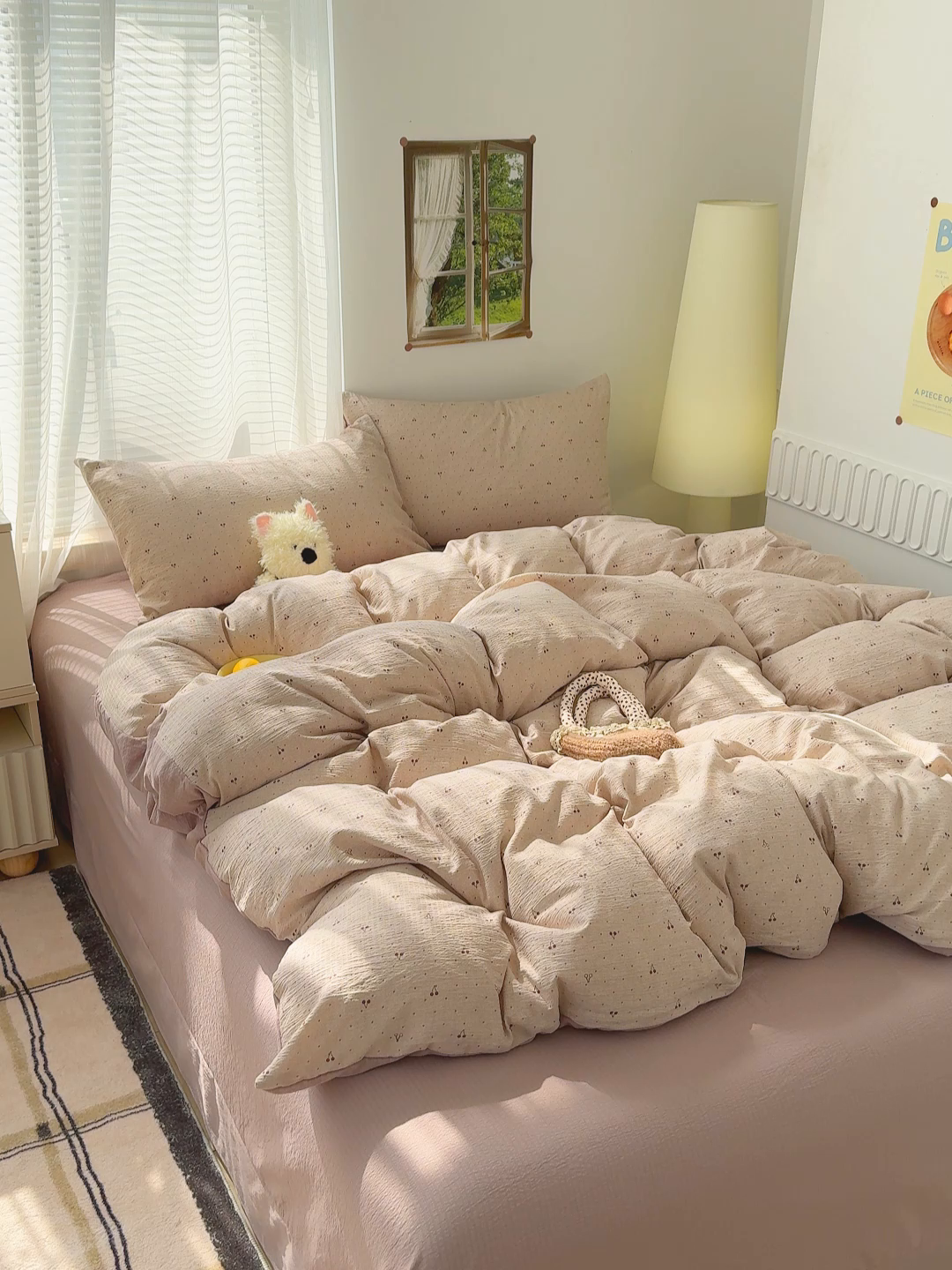 91家纺网 家纺一手货源 找家纺 竹合家纺 2025新品云感皱皱四件套跑量款小清新四件套