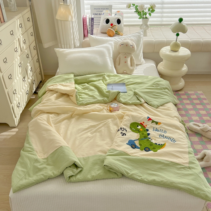 91家纺网 家纺一手货源 找家纺 （总）子钦家纺 2025新款云感纱木棉毛巾绣夏被夏凉被空调被