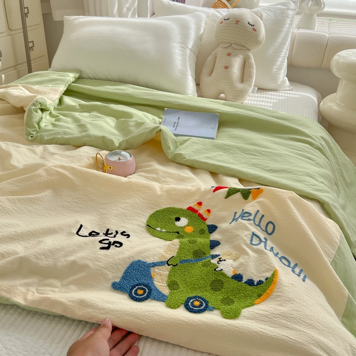 91家纺网 家纺一手货源 找家纺 （总）子钦家纺 2025新款云感纱木棉毛巾绣夏被夏凉被空调被