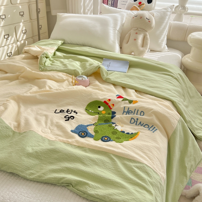 91家纺网 家纺一手货源 找家纺 （总）子钦家纺 2025新款云感纱木棉毛巾绣夏被夏凉被空调被