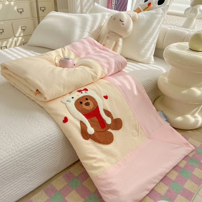 91家纺网 家纺一手货源 找家纺 （总）子钦家纺 2025新款云感纱木棉毛巾绣夏被夏凉被空调被