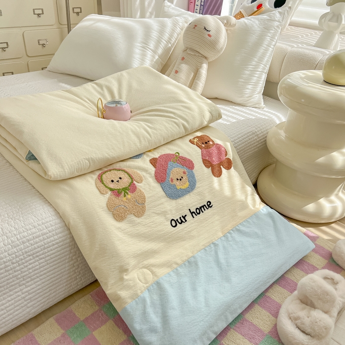 91家纺网 家纺一手货源 找家纺 （总）子钦家纺 2025新款云感纱木棉毛巾绣夏被夏凉被空调被