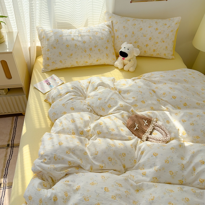 91家纺网 家纺一手货源 找家纺 竹合家纺 2025新品云感皱皱四件套跑量款小清新四件套