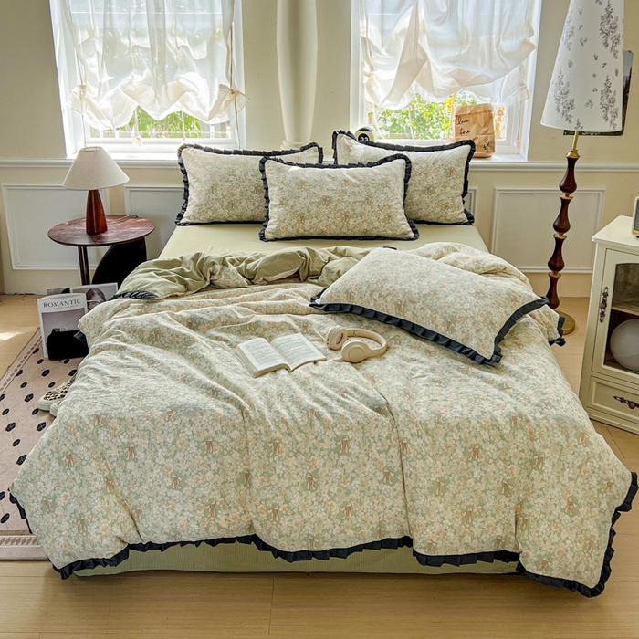 仟网汇 2025新款赫本风四件套 赫本风-花束绿