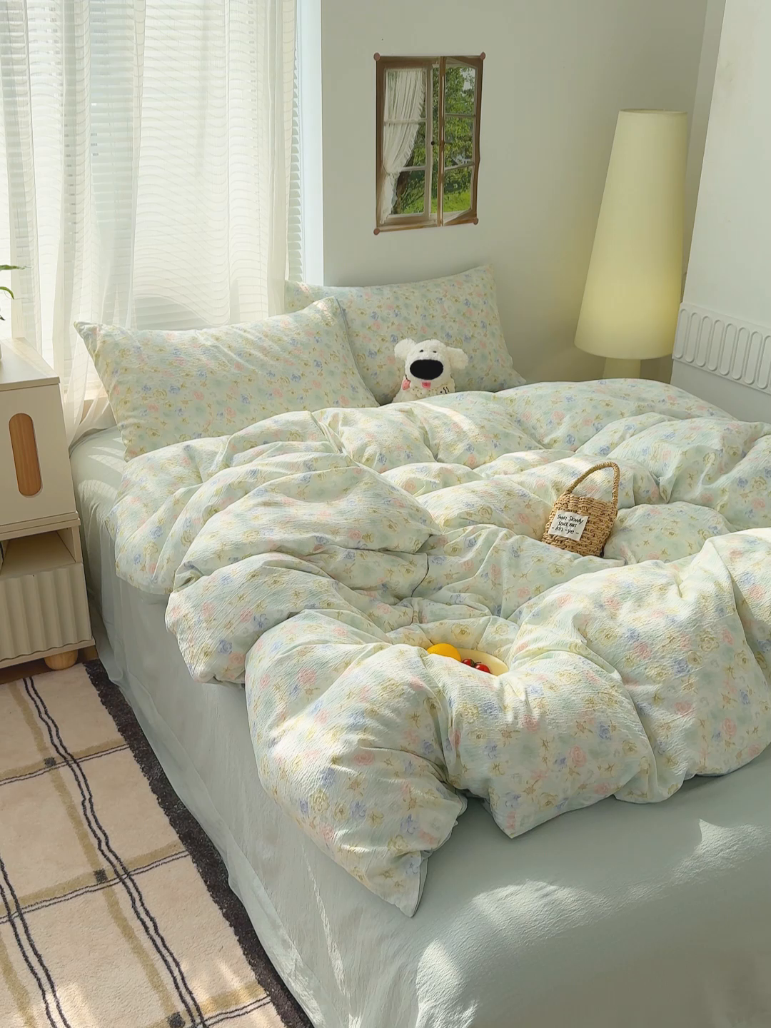 91家纺网 家纺一手货源 找家纺 竹合家纺 2025新品云感皱皱四件套跑量款小清新四件套