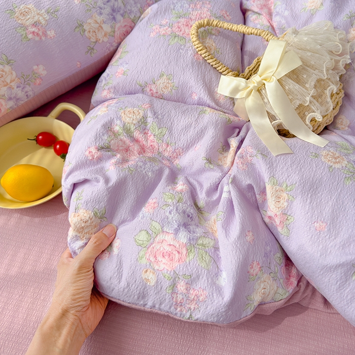 91家纺网 家纺一手货源 找家纺 竹合家纺 2025新品云感皱皱四件套跑量款小清新四件套