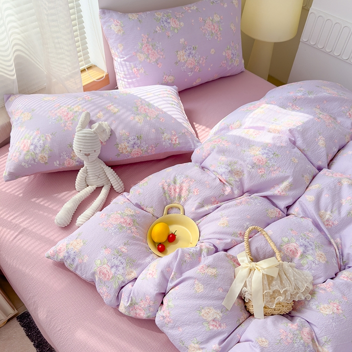 91家纺网 家纺一手货源 找家纺 竹合家纺 2025新品云感皱皱四件套跑量款小清新四件套