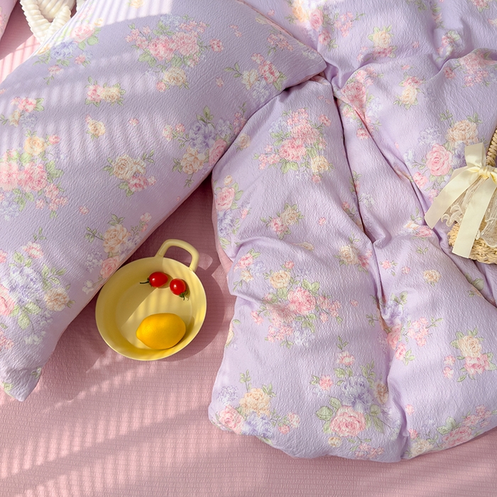 91家纺网 家纺一手货源 找家纺 竹合家纺 2025新品云感皱皱四件套跑量款小清新四件套