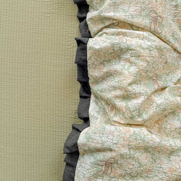 91家纺网 家纺一手货源 找家纺 仟网汇 2025新款赫本风四件套 赫本风-花束绿