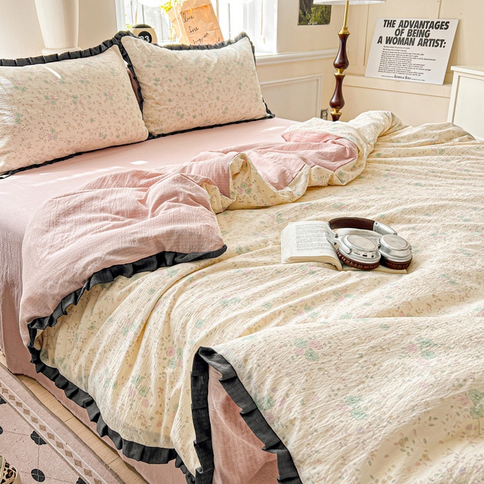 91家纺网 家纺一手货源 找家纺 仟网汇 2025新款赫本风四件套 赫本风-花知晓