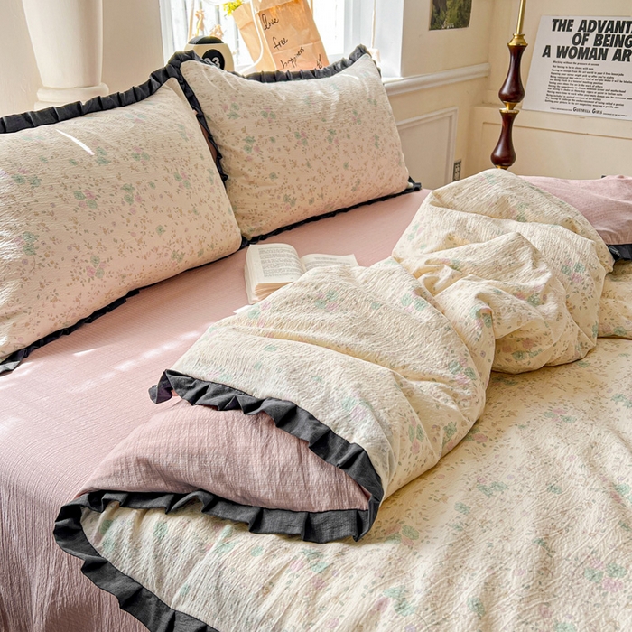 91家纺网 家纺一手货源 找家纺 仟网汇 2025新款赫本风四件套 赫本风-花知晓