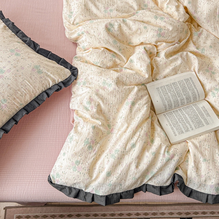 91家纺网 家纺一手货源 找家纺 仟网汇 2025新款赫本风四件套 赫本风-花知晓