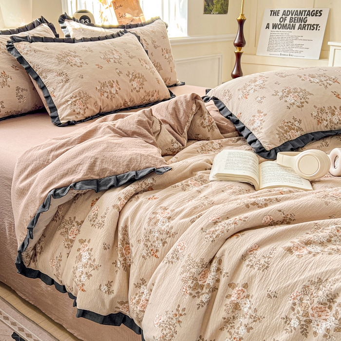 91家纺网 家纺一手货源 找家纺 仟网汇 2025新款赫本风四件套 赫本风-可颂