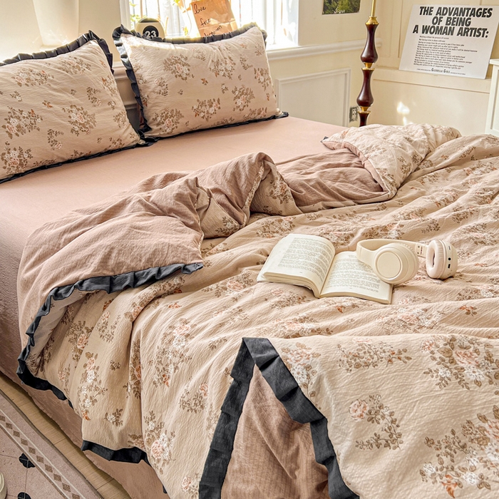 91家纺网 家纺一手货源 找家纺 仟网汇 2025新款赫本风四件套 赫本风-可颂