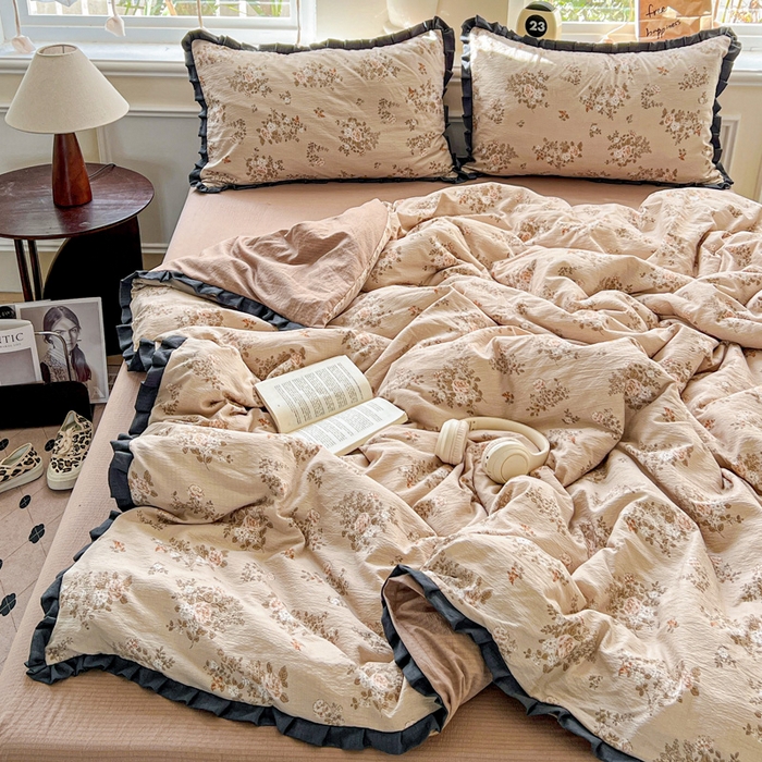 91家纺网 家纺一手货源 找家纺 仟网汇 2025新款赫本风四件套 赫本风-可颂