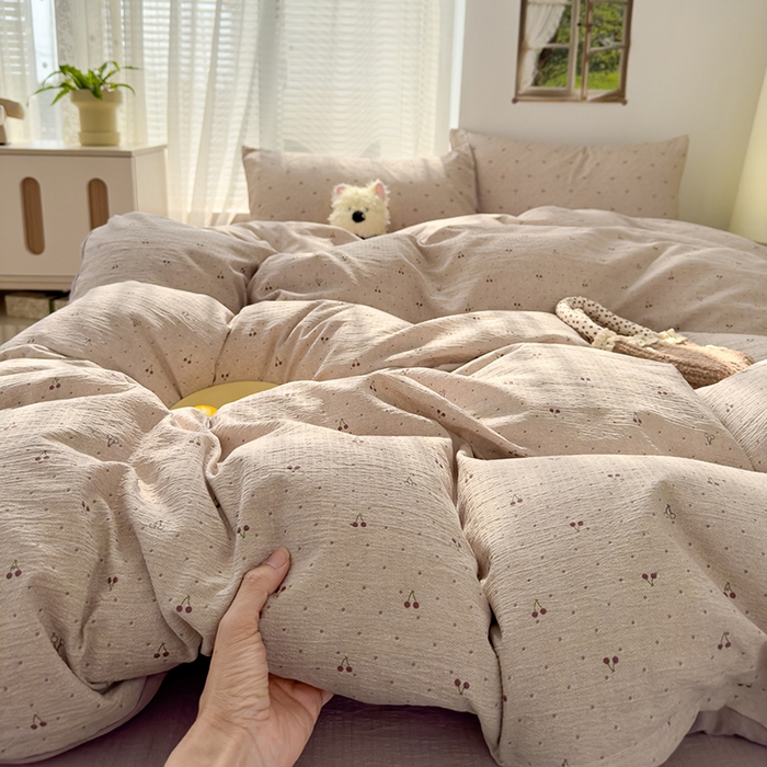 91家纺网 家纺一手货源 找家纺 竹合家纺 2025新品云感皱皱四件套跑量款小清新四件套