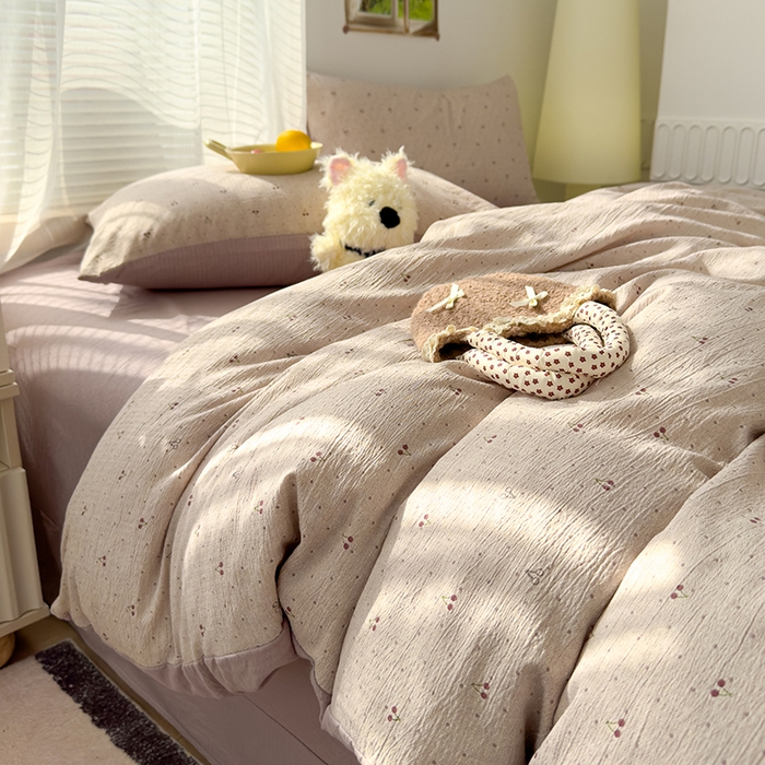 91家纺网 家纺一手货源 找家纺 竹合家纺 2025新品云感皱皱四件套跑量款小清新四件套