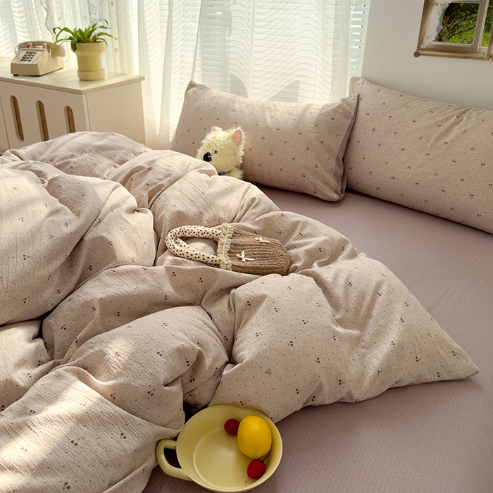 91家纺网 家纺一手货源 找家纺 竹合家纺 2025新品云感皱皱四件套跑量款小清新四件套