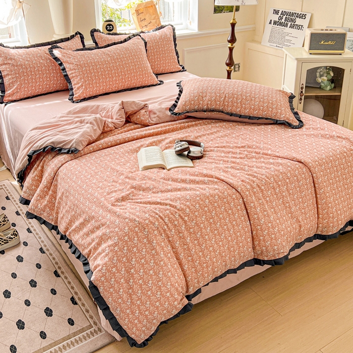 91家纺网 家纺一手货源 找家纺 仟网汇 2025新款赫本风四件套 赫本风-罗曼