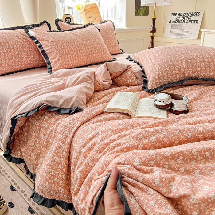 91家纺网 家纺一手货源 找家纺 仟网汇 2025新款赫本风四件套 赫本风-罗曼