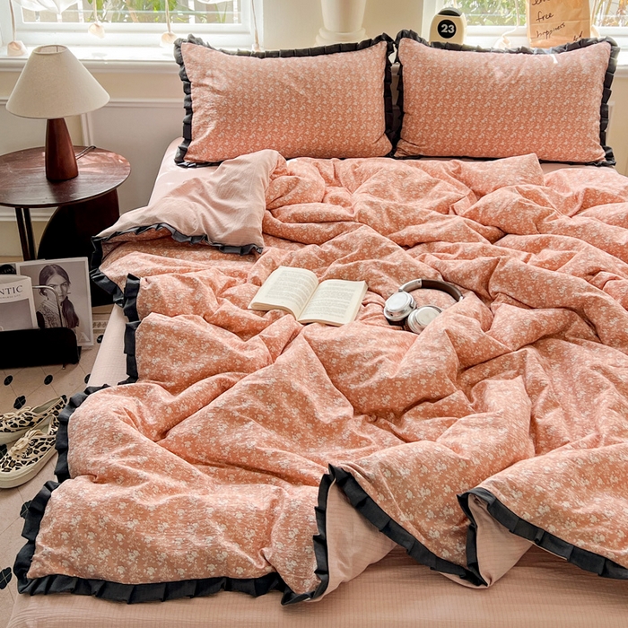 91家纺网 家纺一手货源 找家纺 仟网汇 2025新款赫本风四件套 赫本风-罗曼