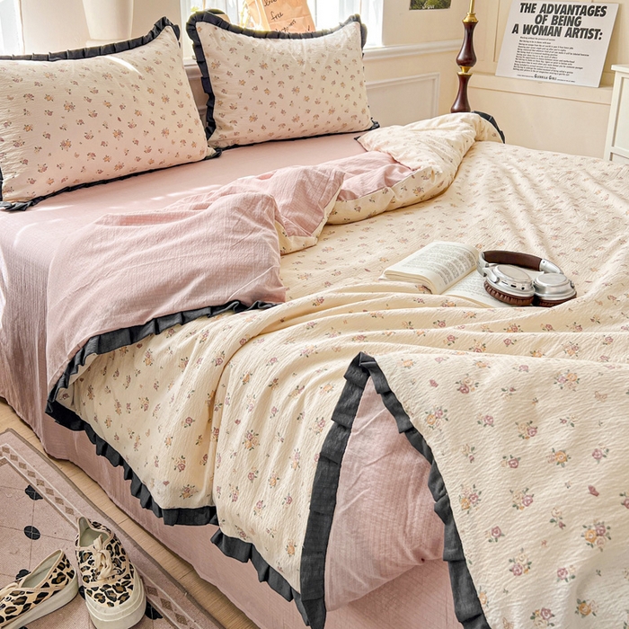 91家纺网 家纺一手货源 找家纺 仟网汇 2025新款赫本风四件套 赫本风-梦境