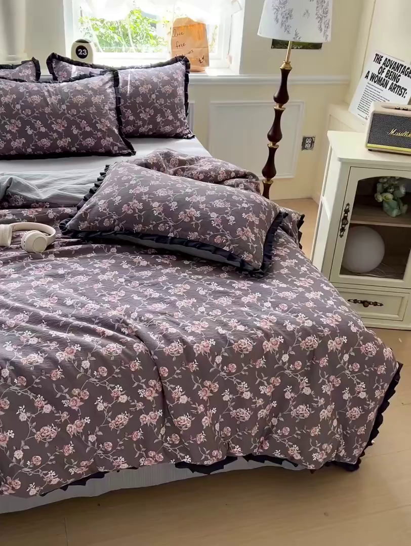 91家纺网 家纺一手货源 找家纺 仟网汇 2025新款赫本风四件套 赫本风-塞纳河畔