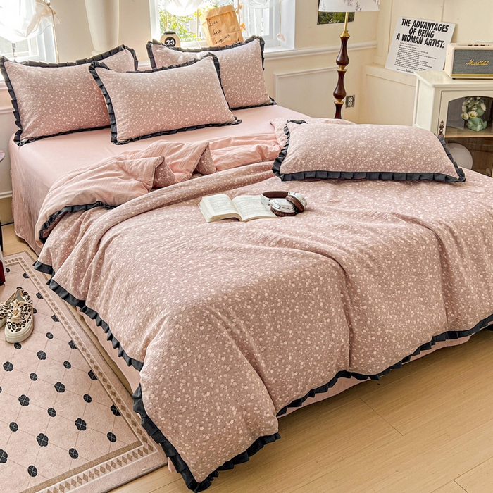 91家纺网 家纺一手货源 找家纺 仟网汇 2025新款赫本风四件套 赫本风-山野栀子