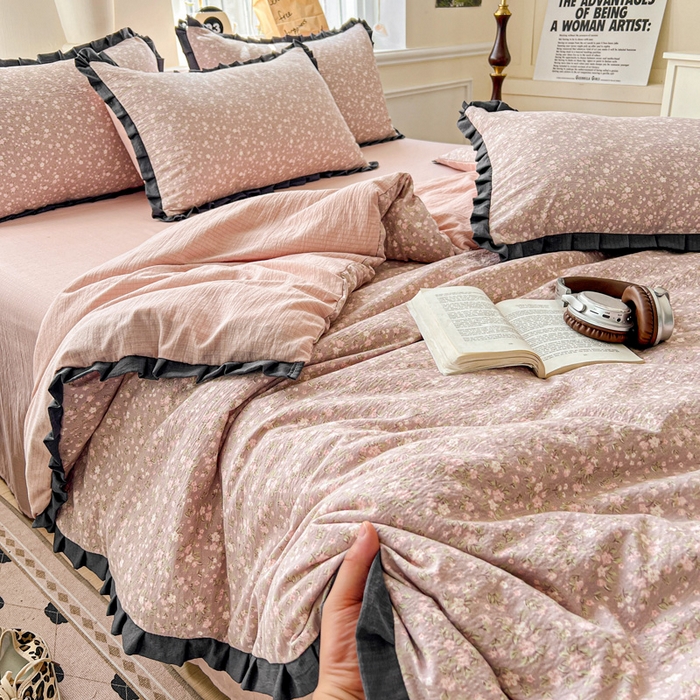 91家纺网 家纺一手货源 找家纺 仟网汇 2025新款赫本风四件套 赫本风-山野栀子