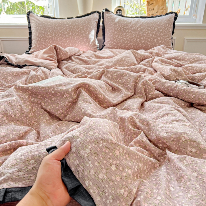 91家纺网 家纺一手货源 找家纺 仟网汇 2025新款赫本风四件套 赫本风-山野栀子