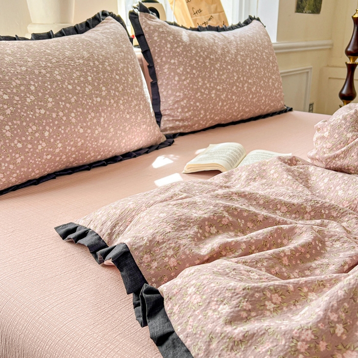 91家纺网 家纺一手货源 找家纺 仟网汇 2025新款赫本风四件套 赫本风-山野栀子