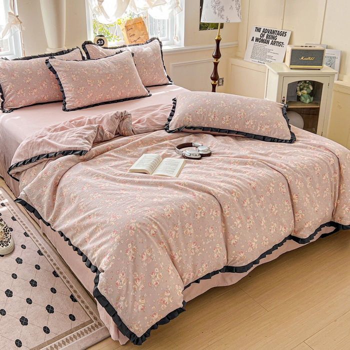 91家纺网 家纺一手货源 找家纺 仟网汇 2025新款赫本风四件套 赫本风-素颜