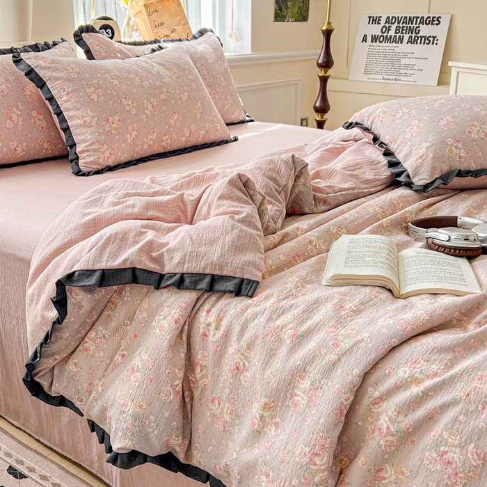 91家纺网 家纺一手货源 找家纺 仟网汇 2025新款赫本风四件套 赫本风-素颜