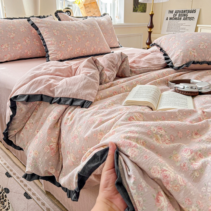 91家纺网 家纺一手货源 找家纺 仟网汇 2025新款赫本风四件套 赫本风-素颜